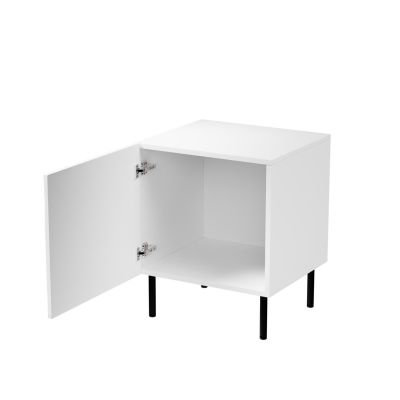 2. Nachttisch-Set, 2-teilig, JUNGLE, 53,5 x 40,5 x 44 cm, weiß matt + schwarze Beine