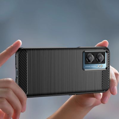 12. Carbon Case für Xiaomi Poco F4 5G flexible Silikon-Carbon-Hülle schwarz