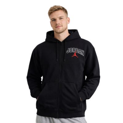 4. Air Jordan Brooklyn Fleece-Kapuzenpullover mit durchgehendem Reißverschluss, Schwarz - IB7908-010