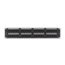 LANBERG Patchpanel, 48 Ports, 2 HE, Cat.6, Schwarz, PPU6-2048-B