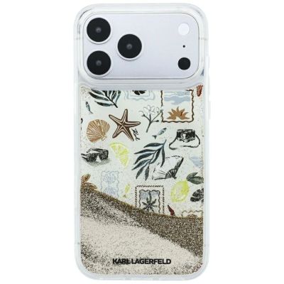3. Karl Lagerfeld Liquid Glitter Strand- und Sandhülle für iPhone 17 Pro Max / 18 Pro Max – Beige