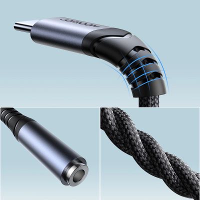 8. Joyroom SY-C01 USB-C DAC-Adapter auf 3,5-mm-Miniklinke – Schwarz