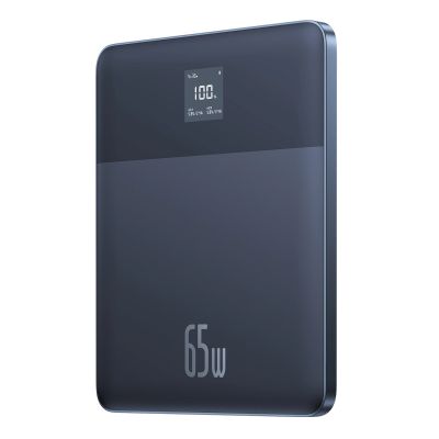 Baseus Blade2 12000mAh 65W Powerbank mit Digitalanzeige (mit Baseus Mini White Series USB-C - USB-C 100W (20V/5A) 50cm schwarzes Kabel) - Blau