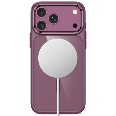 4. Tech-Protect Magmat Magsafe CC Hülle für iPhone 17 Pro / 18 Pro - Transparentes Burgunderrot
