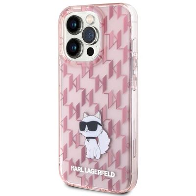 2. Karl Lagerfeld Monogram Choupette iPhone 15 Pro Hülle – Rosa