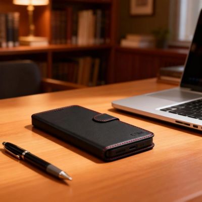 8. Tech-Protect Brieftaschenhülle für Samsung Galaxy A57 5G – Schwarz und Rot