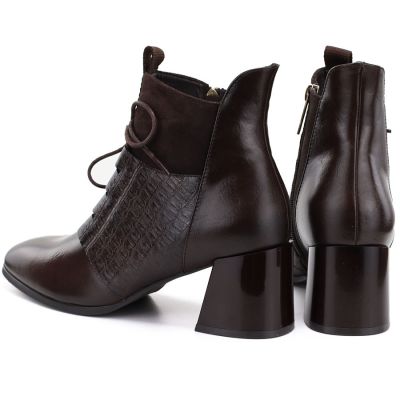 5. Gefütterte Damen-Ankle-Boots mit hohem Absatz, braun, Vinceza 58670
