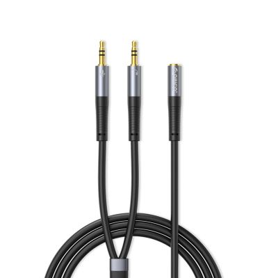Orico AX1 Audioadapter, Mini-Klinkenstecker (3,5 mm), Kopfhörer- und Mikrofon-Splitter, 0,5 m – Schwarz
