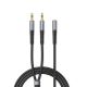 Orico AX1 Audioadapter, Mini-Klinkenstecker (3,5 mm), Kopfhörer- und Mikrofon-Splitter, 0,5 m – Schwarz