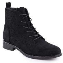Schwarze Damen-Ankle-Boots aus durchbrochenem Wildleder, S.Barski HY52-535