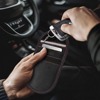 4. Tech-Protect KLR100 RFID-Hülle – Schwarz und Rot