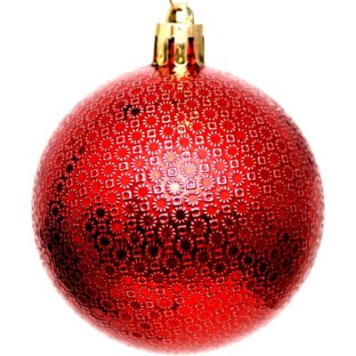 16. Dekorative Kunststoffkugeln, 6 cm, Set mit 35 Stück, rot
