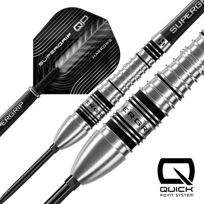 2. Harrows SUPERGRIP QP BOMB 90% Stahlspitzen-Darts