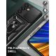 4. Hybrid Armor Camshield mit Ständer und Kameraabdeckung für Samsung Galaxy S25 Edge - Schwarz