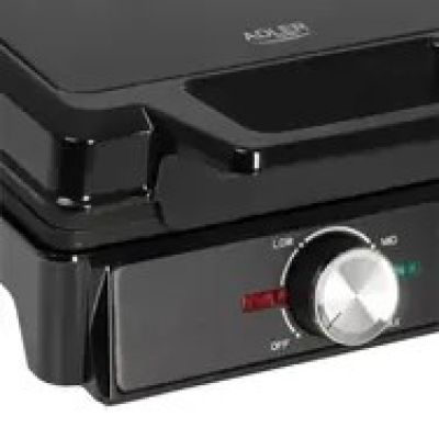 Adler AD 3088 schwarz / Waffeleisen / 2000 W / Antihaftbeschichtung / 2 Waffeln 9 × 14,5 cm