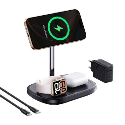 2. Baseus EnerFill FS41 3-in-1 Kühl-Ladegerät mit kabelloser Ladefunktion, EU-Stecker (45 W) und USB-C-zu-USB-C-Kabel – Schwarz