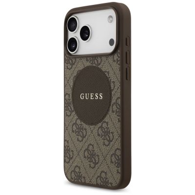 2. Guess 4G Circle Classic Logo MagSafe Hülle für iPhone 17 Pro Max - Braun