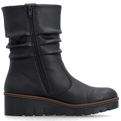 8. Schwarze, gefütterte Keilstiefeletten für Damen von Rieker (X9155-00)