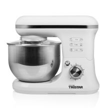 Tristar MX-4817 Küchenmaschine, 1200 W, 6 Geschwindigkeitsstufen, 5 l Fassungsvermögen, Weiß