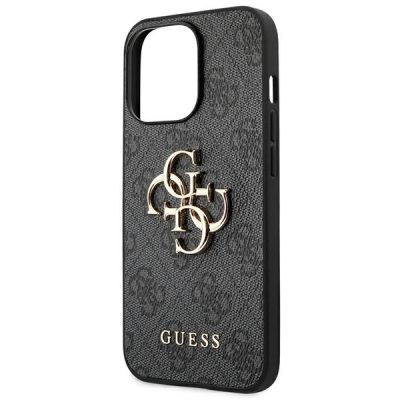 6. Guess 4G Big Metal Logo Case für iPhone 14 Pro - Grau