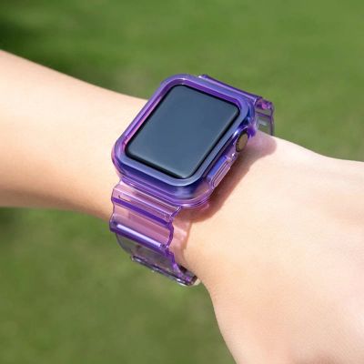 3. Silikonband Armband Armband Gehäuseband Lichtset Für Apple Watch 44mm - Lila