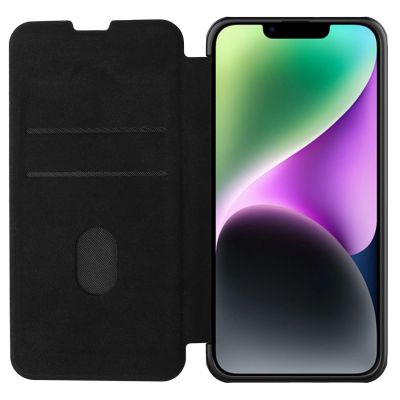 4. Nillkin Qin Leder Pro Hülle iPhone 14 Plus Kamerahülle Holsterhülle Klapphülle Schwarz