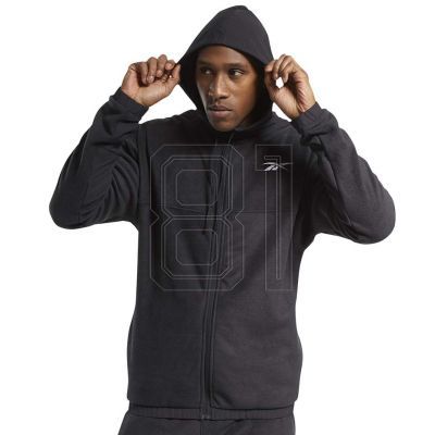 9. Reebok Workout Ready Fleece-Hoodie mit durchgehendem Reißverschluss M FS8450