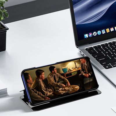 6. Transparente Schutzhülle für iPhone 16e/17e (Klappcover) – Blau