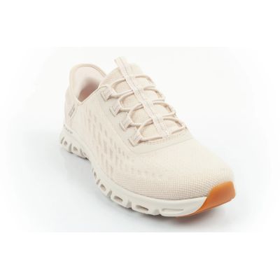 3. Skechers Glide-Step Damen-Sneaker, bequeme ecrufarbene Slipper