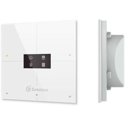 Grenton Smart Panel / 4 Touchfelder / OLED-Display / TF-Bus / weiße Glasfront