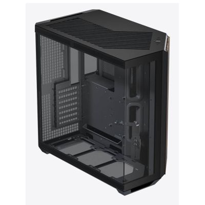 2. APNX V1 PC-Gehäuse, Midi-Tower, ATX, gehärtetes Glas, Holz, schwarz