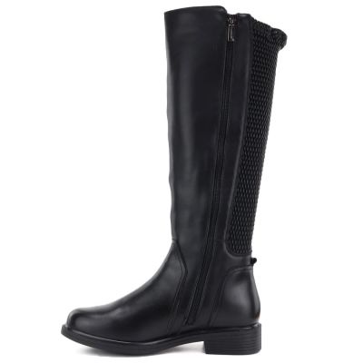 3. Damen-Lederstiefel mit elastischem Schaft, schwarz, Campbell JE19489