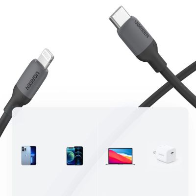 6. Ugreen US387 Lightning – USB-C MFI PD-Kabel 20 W 480 Mbit/s 1 m – Schwarz