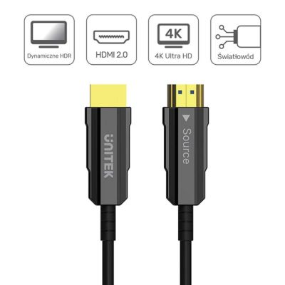 3. UNITEK HDMI-Lichtwellenleiterkabel 2.0 AOC 4K 60Hz 15M