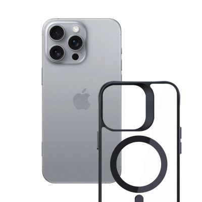 15. 3mk Satin Armor MagCase Hülle mit MagSafe iPhone 16 Pro Max – transparent mit schwarzem Rahmen