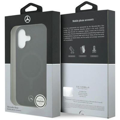 8. Mercedes Plain Smooth Leather MagSafe Hülle für iPhone 17 - Schwarz