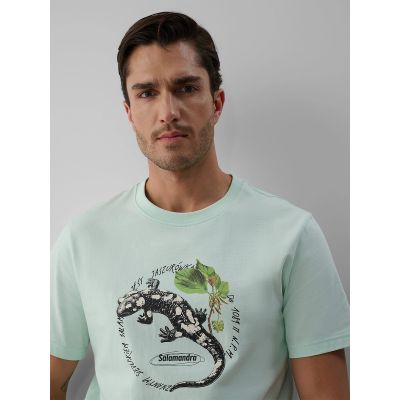 3. Herren-T-Shirt mit Aufdruck, regulär, Größe 4F 4FKAW26TTSHM4474-47S