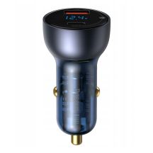 Baseus Particular 65W USB-A USB-C QC PPS Kfz-Ladegerät mit Digitalanzeige – Dunkelgrau