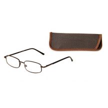 Lesebrille Metall +3.00 braun +Etui