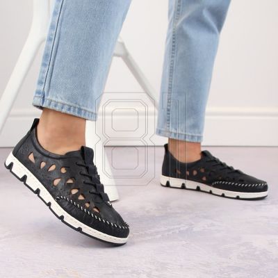 18. Rieker W RKR652 marineblaue durchbrochene Lederschuhe