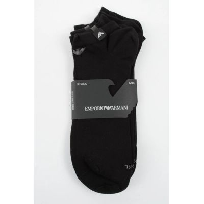 6. Emporio Armani Calza Knöchelsocken aus Baumwolle, schwarz, bequem, 3er-Pack