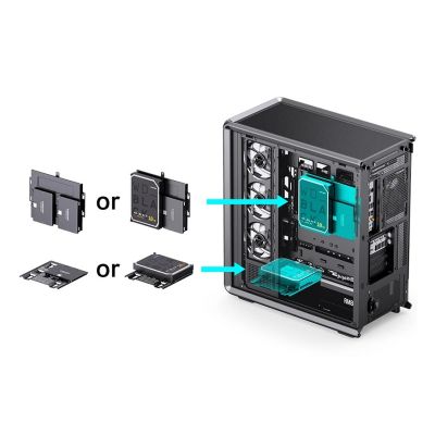 18. Jonsbo D401 PC- , Midi-Tower, ATX, gehärtetes Glas - schwarz