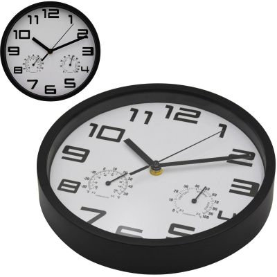 6. Wanduhr 25 cm mit Thermometer, weiß