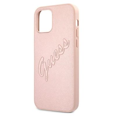 6. Guess GUHCP12LRSAVSRG iPhone 12 Pro Max 6,7" pink/pink Hardcase Saffiano Vintage Script