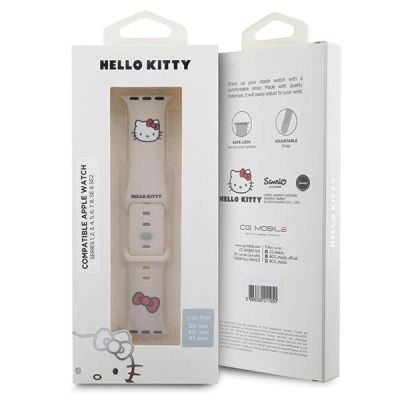 5. Hello Kitty Silikon-Kitty-Kopfband für Apple Watch 38/40/41 mm – Beige