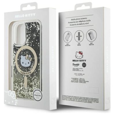 8. Hello Kitty Liquid Glitter Fever MagSafe Hülle für iPhone 16 – Gold