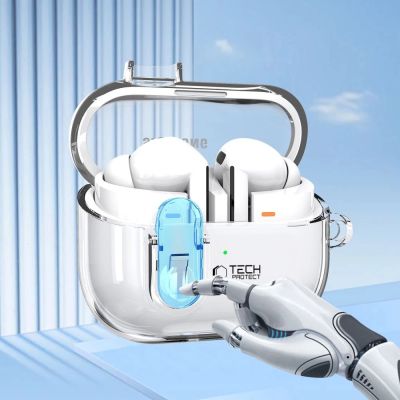 3. Tech-Protect FlexAir-Hülle mit Karabiner für Samsung Galaxy Buds 3 / 3 Pro – transparent