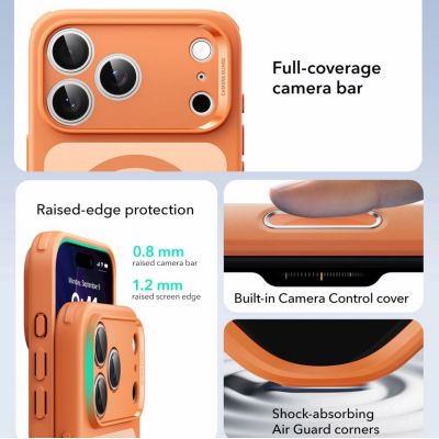 3. ESR Classic Hybrid MagSafe Hülle für iPhone 17 Pro Max – Transparentes Orange