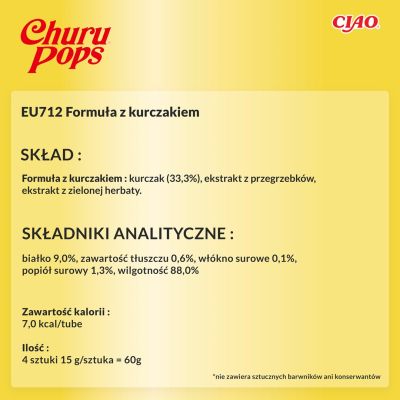 7. INABA Churu Pops Huhn – Katzenleckerli – 4 x 15 g