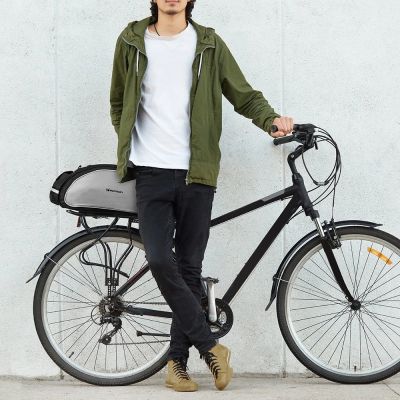 9. Wozinsky Fahrrad-Gepäcktasche mit Schultergurt, 13 l, Schwarz (WBB1BK)